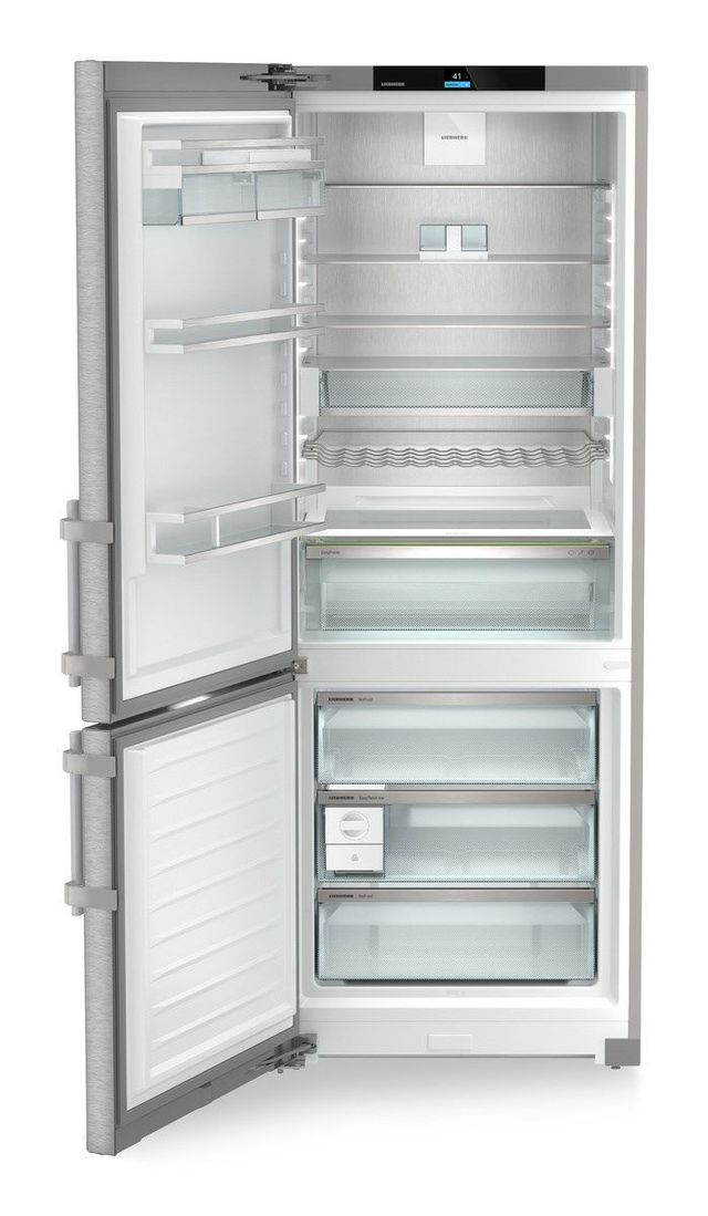 Liebherr 30" 16.8 Cu. Ft. SmartSteel Counter Depth Bottom Freezer Refrigerator-1