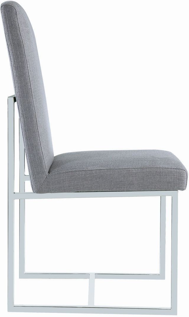 Coaster® Mackinnon 2-Piece Grey/Chrome Upholstered Side Chairs-2