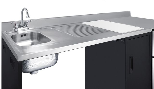 Summit® 72" Black/Stainless Steel Barrier-Free All-In-One Kitchenette-4