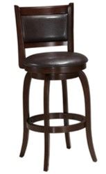 30" Solid Hardwood Padded Back Swivel Barstool w/ Padded Upholstered Seat (Qty 2)-0