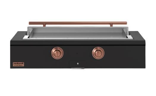 Caliber™ Rockwell Social 48" Ultra Matte Black Built-In Natural Gas Outdoor Griddle with Copper Hardware-0