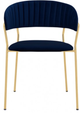 Armen Living Nara 2-Piece Blue/Gold Dining Chairs-1