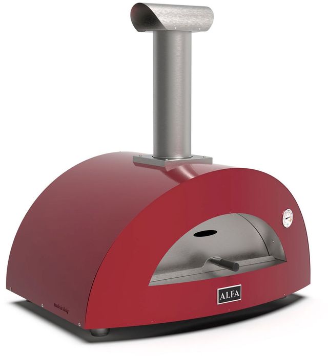 Alfa Moderno 2 Pizze 38" Ruby Red Wood Pizza Oven-1