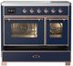 Ilve® Majestic III 40" Midnight Blue Pro Style Induction Range with Triple Glass Door and Copper Trim-2