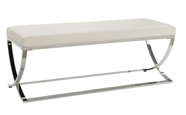 Coaster® Walton White/Chrome Bench