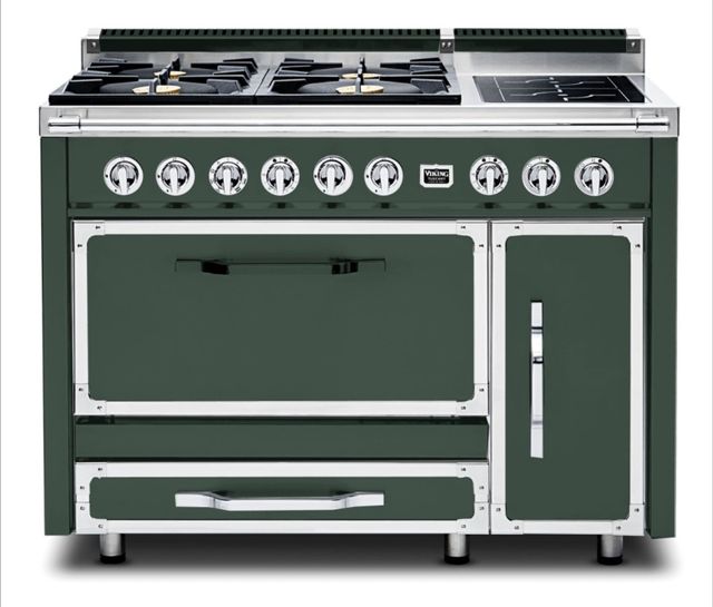 Viking® Tuscany 48" Blackforest Green Dual Fuel Pro-Style Dual Fuel Natural Gas Range-0