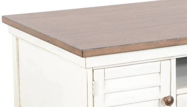 Sunny Designs™ Buck Skin Marble White Coffee Table with Brown Top -1