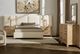 Artisan & Post by Vaughan-Bassett Joinery Espresso Oak/Ivory Cream King Upholstered Wall Panel Bed-1