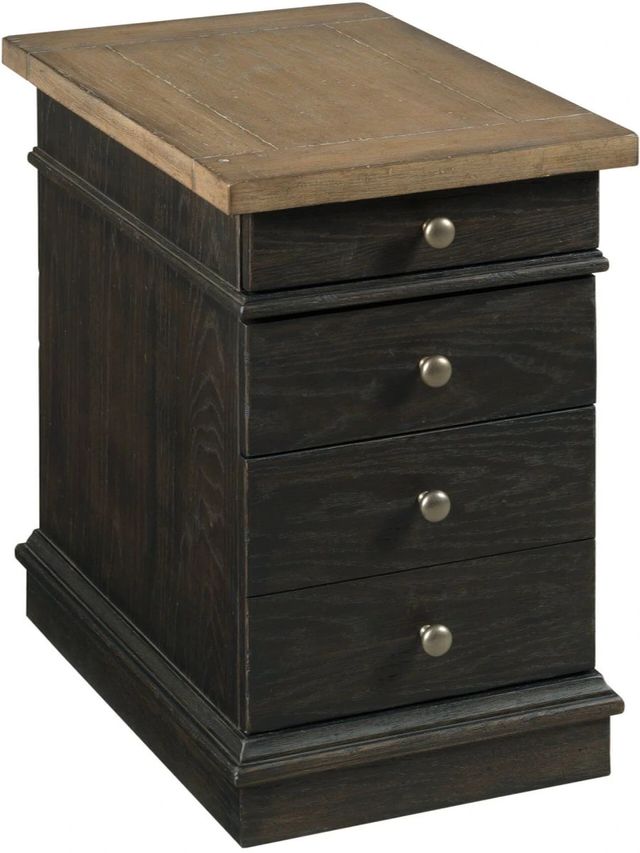 Hammary® Hancock Brown Charging Chairside Table with Black Base-0