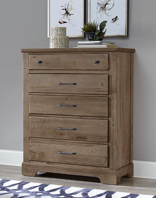 Artisan & Post by Vaughan-Bassett Cool Rustic Stone Gray 5-Drawer Chest-1