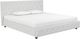 dhp furniture® Dakota White King Upholstered Panel Bed-0