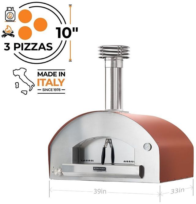 Fontana Forni Firenze 39" Red Pizza Oven -1