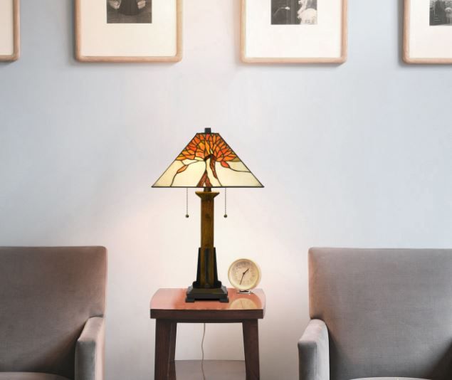 Cal® Lighting & Accessories Tiffany Dark Bronze/Yellow Table Lamp-2