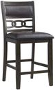 Elements International Amherst Walnut Counter Faux Leather Side Chair-0