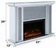 ACME Furniture Noralie Mirrored Electric Fireplace with Faux Stone Accent-2