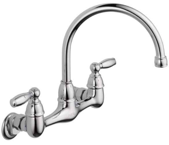 Peerless Claymore® Chrome 2-Handle Wall Mounted Kitchen Faucet-0