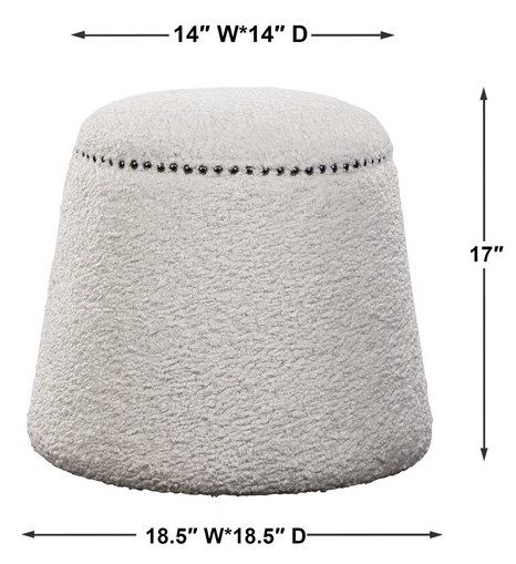 Uttermost® Gumdrop White Ottoman-2