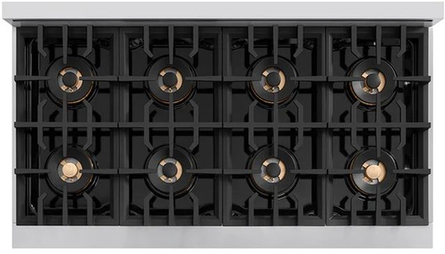 ZLINE Autograph Edition 48" 6.7 cu. ft. Classic Gas Range with 8 Burner DuoPro™ Cooktop and Dual Ovens in Stainless Steel and Champagne Bronze Accents-3