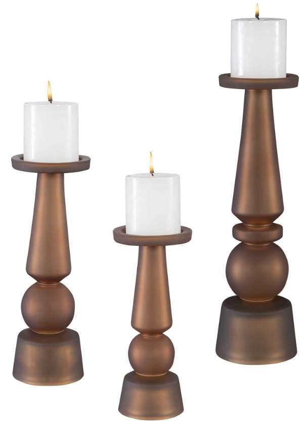 Uttermost® Cassiopeia 3-Piece Copper Candleholder Set