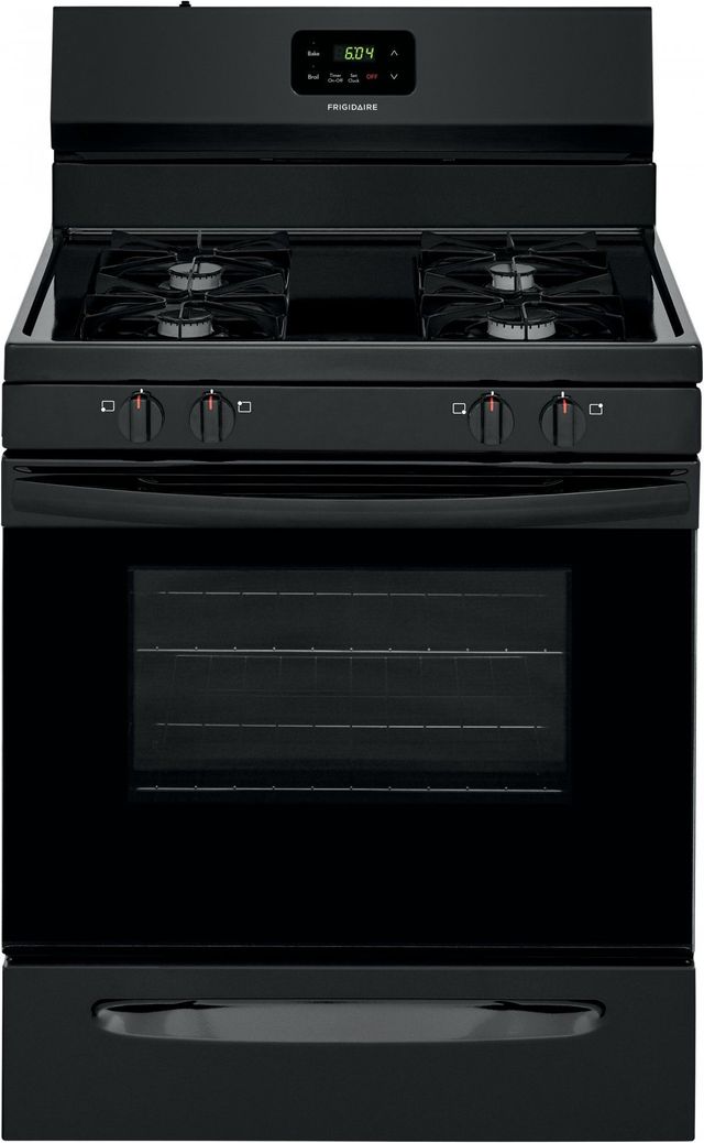 Frigidaire® 30" Black Free Standing Gas Range-0