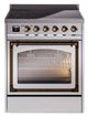 Ilve® Nostalgie II Noblesse 30'' Stainless Steel Pro Style Induction Range with Burnished Trim-0