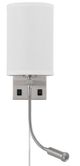 Cal® Lighting & Accessories Lakewood Brushed Steel/White Wall Lamp-1