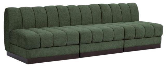 Meridian Furniture Quinn 3-Piece Green Modular Armless Sofa-0