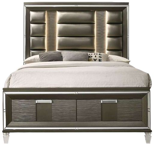 Elements International Twenty Nine 4-Piece Copper King Storage Panel Bedroom Set-1
