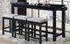 Mazin Furniture Connected 4-Piece Black Counter Height Dining Set-0