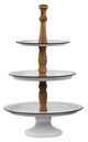 A & B Home Natural Brown/White Three-Tiered Metal Tray-1