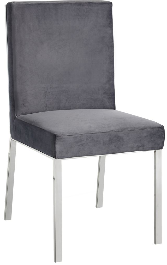 Meridian Furniture Opal Gray/Chrome Velvet Dining Chair-0