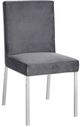 Meridian Furniture Opal Gray/Chrome Velvet Dining Chair-0