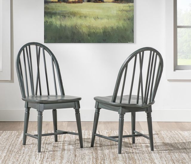 Legacy Classic Vintage Market Mallard Green Windsor V-Shape Dining Side Chair-2