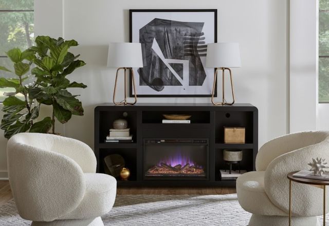 aspenhome® Taylor Black 66" Fireplace Console-1