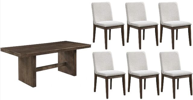 New Classic® Home Furnishings Kody 7-Piece Cream/Dark Walnut Rectangle Dining Set-0