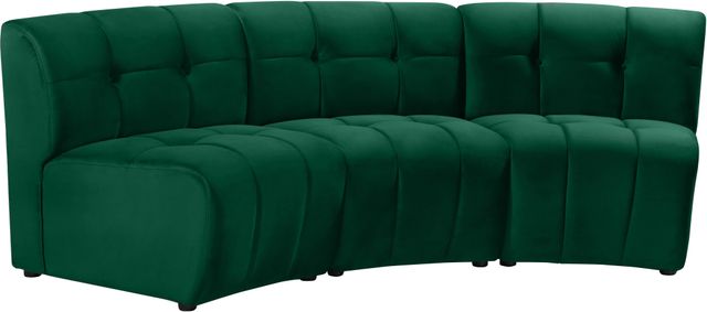 Meridian Furniture Limitless 3-Piece Green Velvet Modular Sectional-2