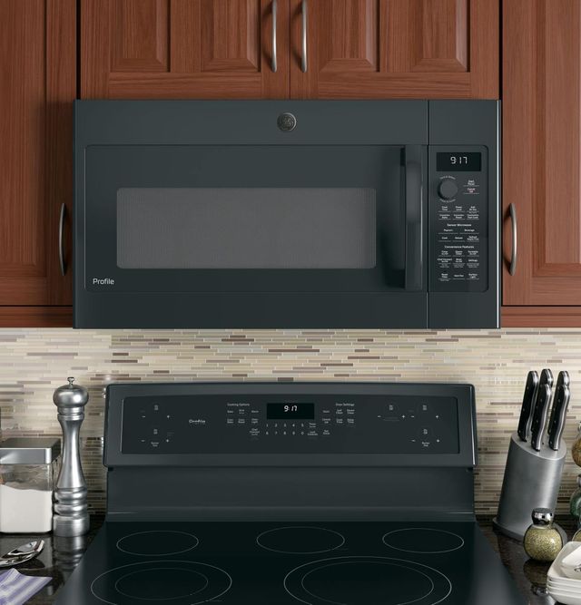 GE Profile™ 1.7 Cu. Ft. Black Over The Range Microwave-3