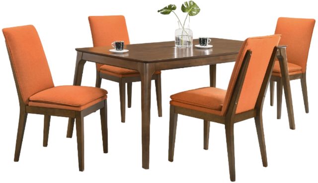 New Classic® Home Furnishings Maggie 5-Piece Terracotta/Walnut Rectangular Dining Set-0