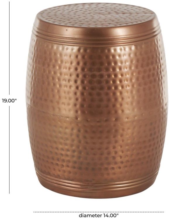 Deco Marche Copper Hammered Drum Table-2