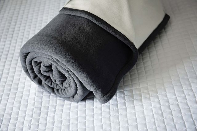 Couverture double 100% molleton de polyester 200 g/m² gris ciment Zenima®-1