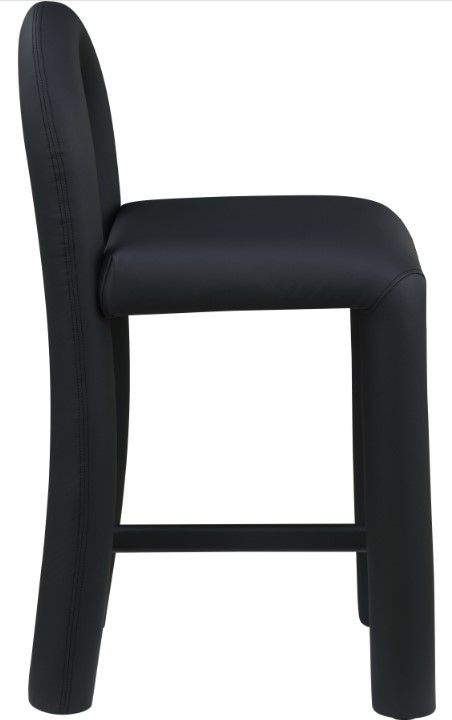 Meridian Furniture Amari Black Vegan Leather Upholstered Counter Stool-2