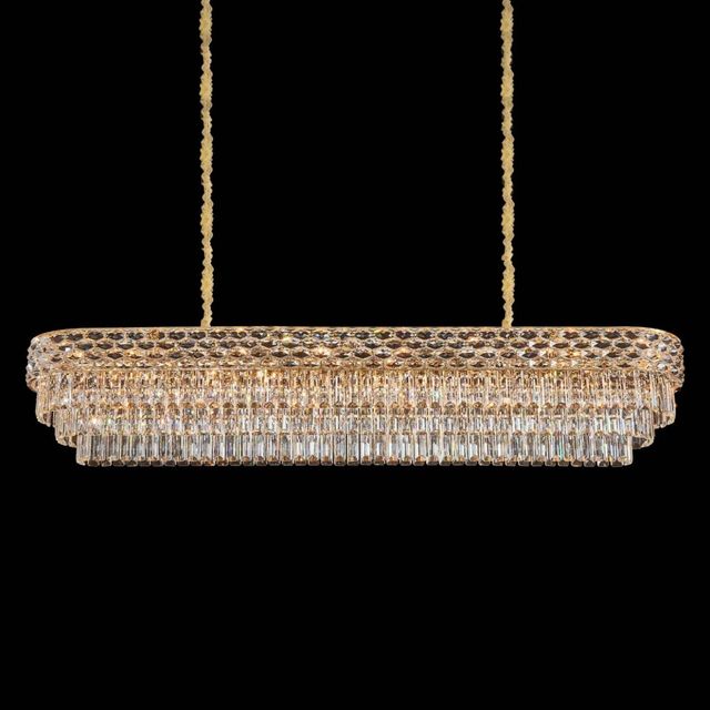 Michael Amini® Aurelia Gold 19-Light Rectangular Chandelier-1