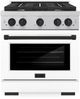 ZLINE Autograph Edition Paramount 30" Satin Stainless Steel Pro Style Dual Fuel Range with White Matte Door and Matte Black Accents-0