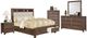 Mazin Furniture Darcy Beige/Dark Oak Queen Storage Bed with Upholstered Headboard and LED Lights-1