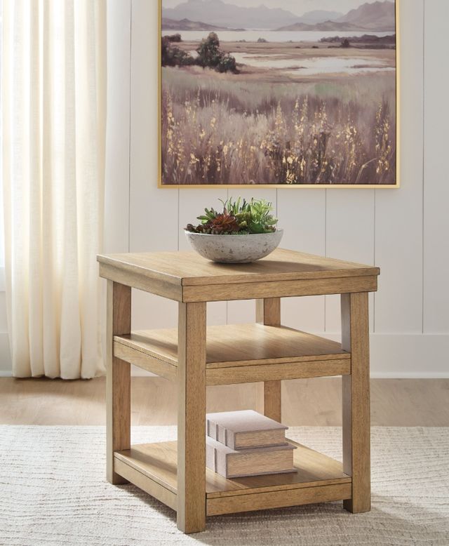 Signature Design by Ashley® Wittenmyer Black/Natural Rectangular End Table-1