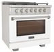 Kucht Professional KFX Series 36" Stainless Steel Pro Style Natural Gas Range with White Door and True Simmer Burners-2