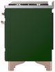 Ilve® Majestic III 60" Emerald Green Pro Style Dual Fuel Liquid Propane Range with French Top and Copper Trim-4