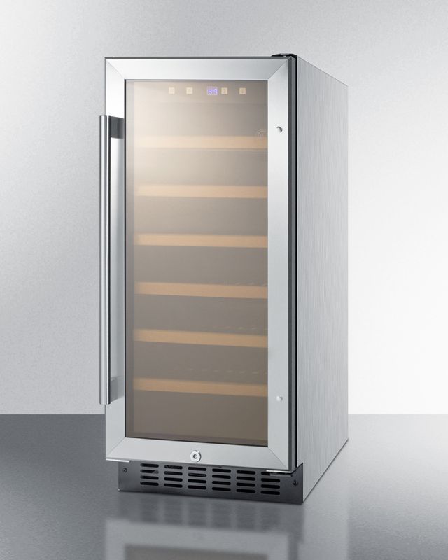 Summit® 15" Stainless Steel Wine Cooler-1