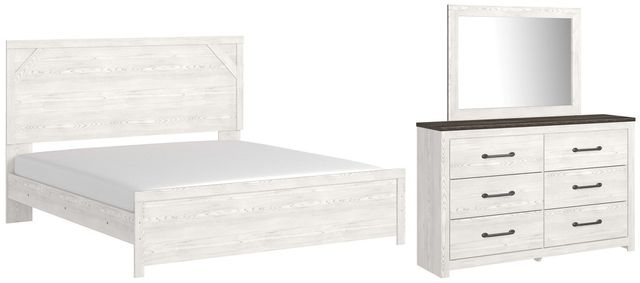 Signature Design by Ashley® Gerridan 3-Piece White/Gray Full Panel Bed Set-0