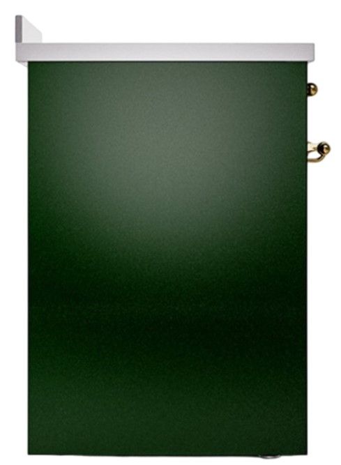 Ilve® Nostalgie II Noblesse 30'' Emerald Green Pro Style Induction Range with Brass Trim-2
